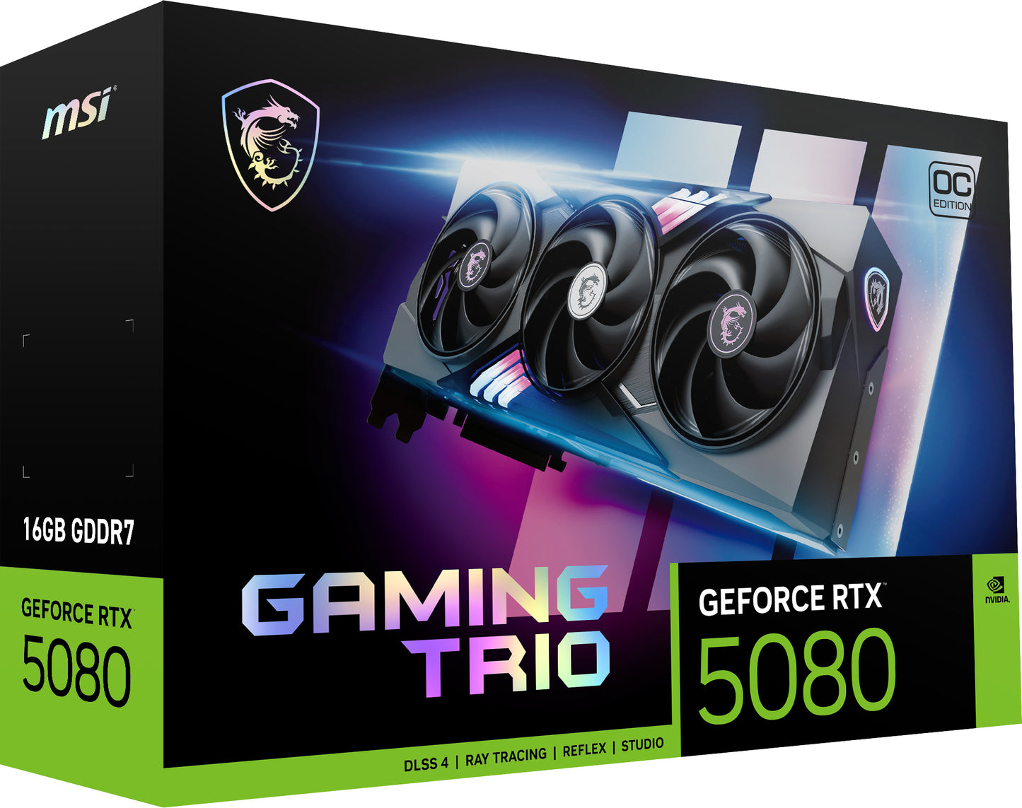 MSI GAMING GEFORCE RTX 5080 16G TRIO OC graphics card NVIDIA 16 GB GDDR7