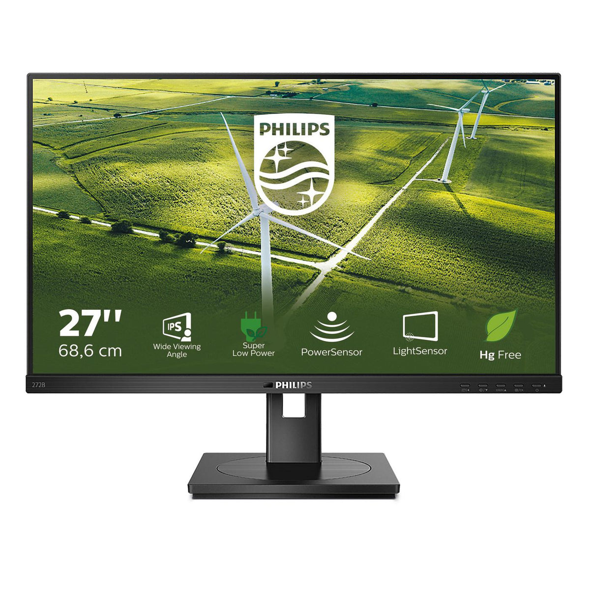 Philips 27, 1920x1080, IPS, Flat, H/A 150 MM Pivot, ENERGY CLASS C, ECO FRIENDLY, 75 Hz, TUV EYE certified, B Line 272B1G/00, 68.6 cm (27"), 1920 x