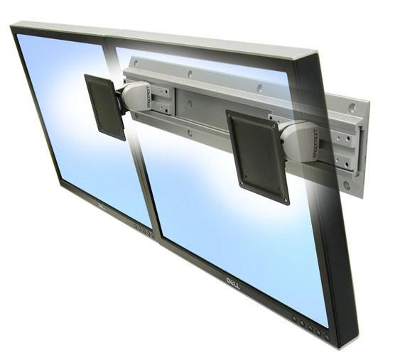 Ergotron Neoflex Dual LCD Wallmallmount Neo-Flex Dual Monitor Wall Mount, 22.7 kg, 61 cm (24"), 75 x 75 mm, 100 x 100 mm, Silver