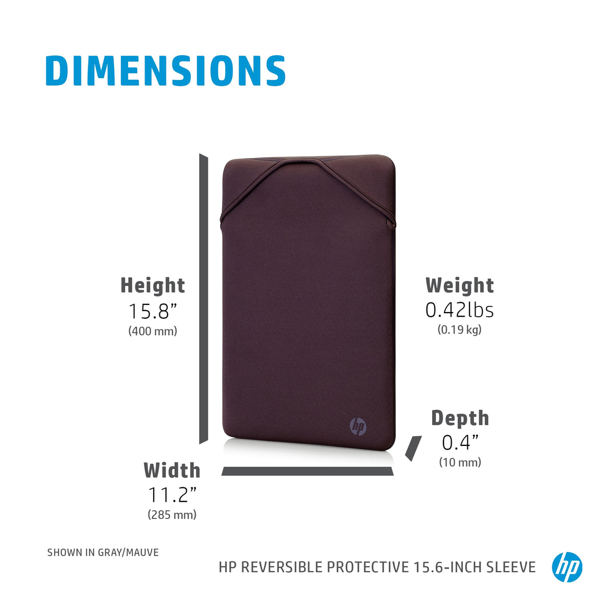 HP Reversible Protective 15.6-inch Gold Laptop Sleeve