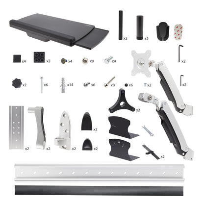 StarTech.com Wall Mount Workstation, VESA Mount For 32" Monitor (22lb/10kg), Fully Articulating Monitor Mount & Keyboard Tray - TAA
