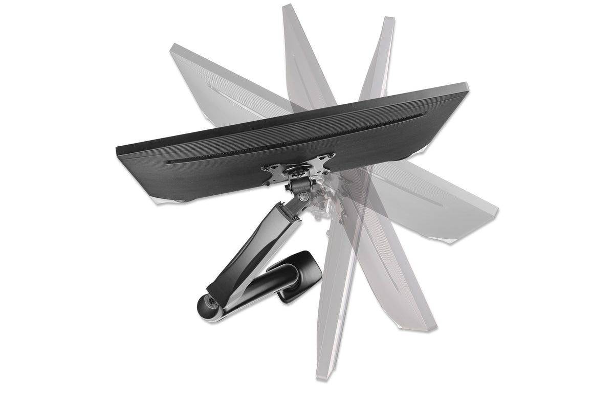 Manhattan Desk Mount for TV & Monitors (Full Motion Spring), For screens 13" to 27", C-Clamp or Grommet Assembly, VESA compatibility: 75x75mm and 100x100mm - check the dimensions of the four mounting holes on back of screen to ensure it fits, Max 9kg, Bla