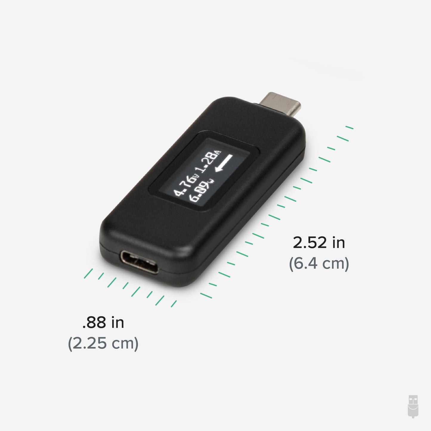 Plugable Technologies USB C Power Meter Tester for Monitoring USB-C Connections up to 240W - Digital Multimeter Tester for USB-C Cables, Laptops, Phones, Chargers - Driverless