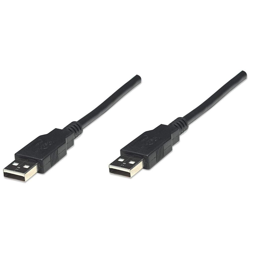 Manhattan Usb-A To Usb-A Cable, 1.8M, Male To Male, Black, 480 Mbps (Usb 2.0), Equivalent To Usb2Aa2M (Except 20Cm Shorter), Hi-Speed Usb, Lifetime