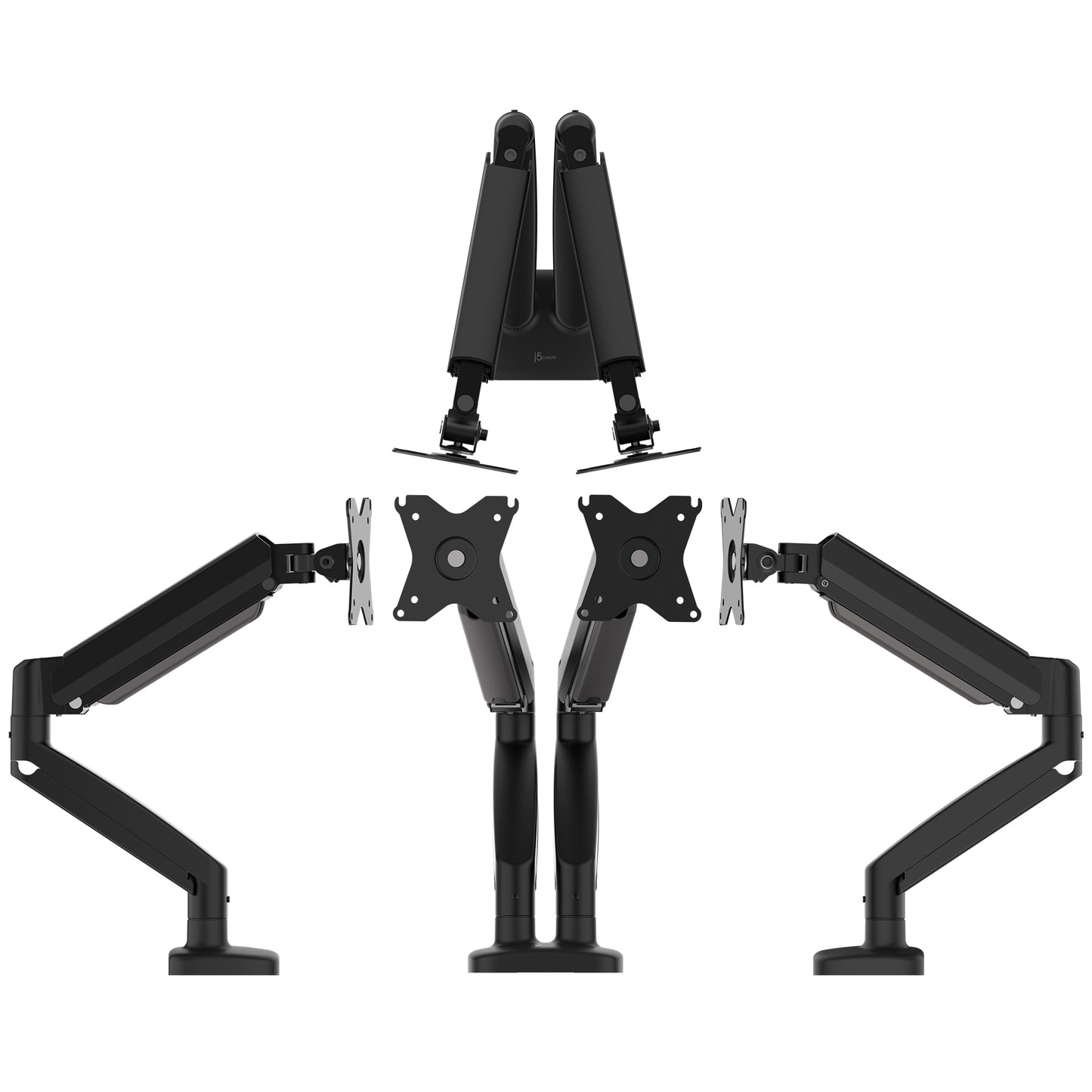 j5create JTSA102 Ergonomic Dual Monitor Mount, Black