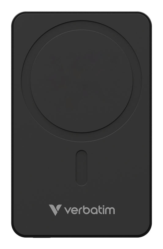 Verbatim Charge 'n' Go Essentials Magnetic Wireless Power Bank 5000 mAh Black