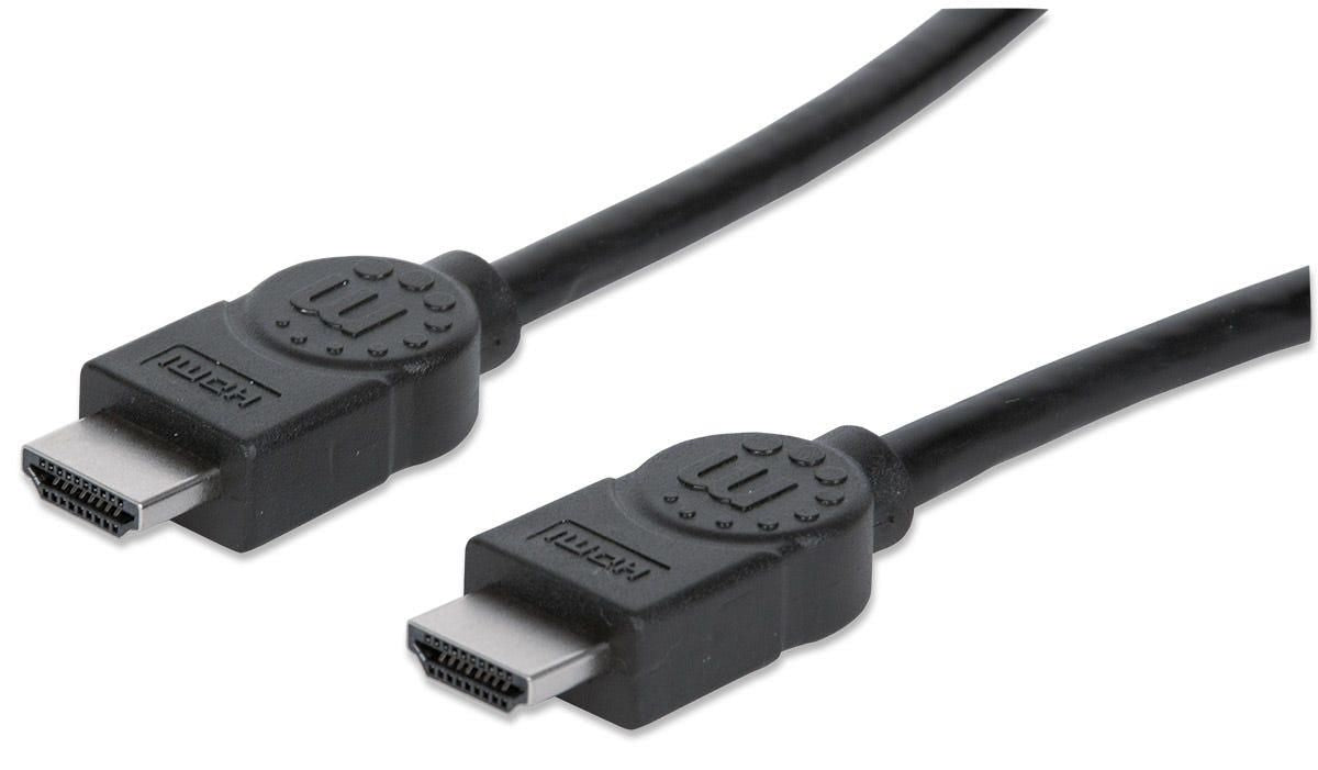 Manhattan Hdmi Cable With Ethernet, 4K@30Hz (High Speed), 1M, Male To Male, Black, Equivalent To Hdmm1Mhs, Ultra Hd 4K X 2K, Fully Shielded,