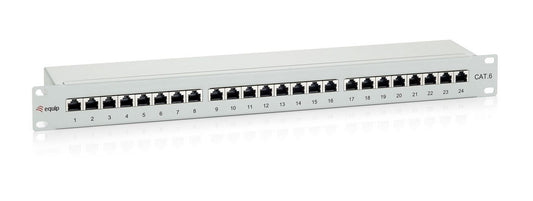 Equip PatchPanel Cat.6 24 Port equip 24-Port Cat.6 Shielded Patch Panel, Light Grey, RJ-45, Gold, Cat6, Gray, Rack mounting, 1U