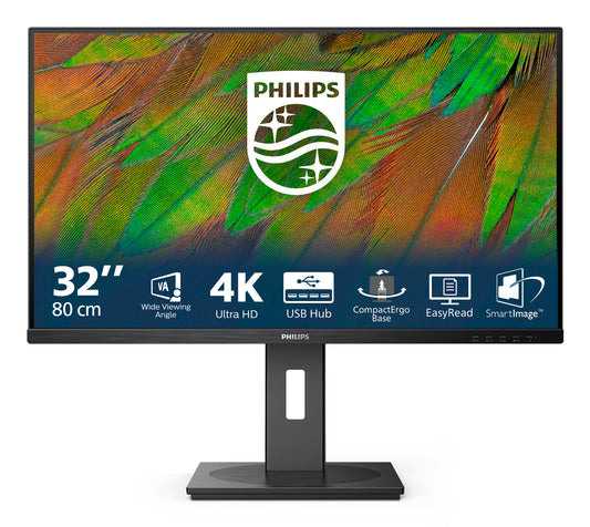 Philips 3000 series 32B1N3800/00 computer monitor 80 cm (31.5") 3840 x 2160 pixels 4K Ultra HD LCD Black