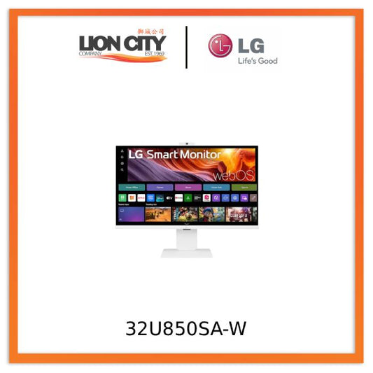 LG LG 32U850SA-W - LED monitor - Smart - 32" - 3840 x 2160 4K UHD (2160p) @ 60 Hz - IPS - 400 cd/m? - 1000:1 - HDR10 - 5 ms - 2xHDMI, USB-C - speakers - white