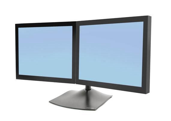 Ergotron DS100 SERIE DUAL LCD STAND DS Series DS100 Dual Monitor Desk Stand, Horizontal, 14 kg, 61 cm (24"), 75 x 75 mm, 100 x 100 mm, Black