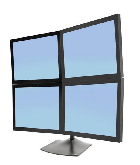 Ergotron DS100 SERIE QUAD LCD STAND DS Series DS100 Quad Monitor Desk Stand, 14 kg, 61 cm (24"), 75 x 75 mm, 100 x 100 mm, Black