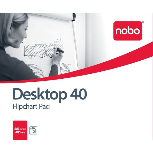 Nobo Flipchart Pad Plain 580X480 40 Sheets