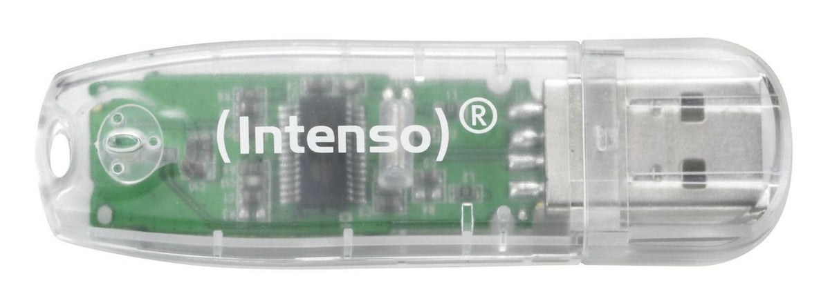 Intenso 32GB 2.0 version transparent Rainbow Line, 32 GB, USB Type-A, 2.0, 28 MB/s, Cap, Transparent