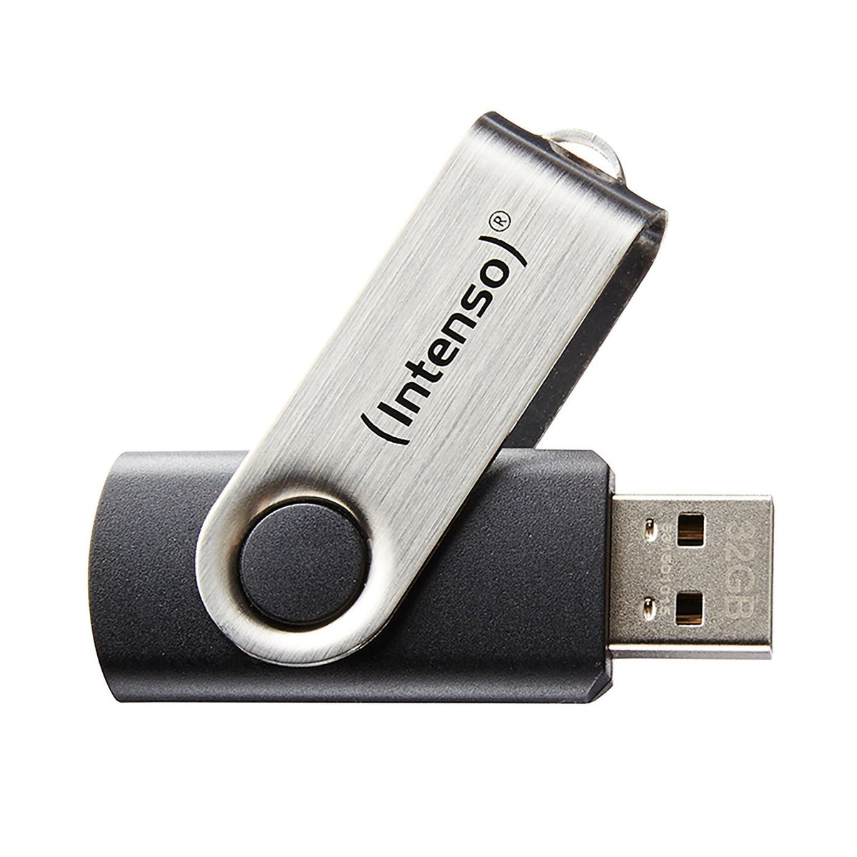 Intenso 8GB Intenso 2.0 Basic Line, 8 GB, USB Type-A, 2.0, 28 MB/s, Swivel, Black, Silver