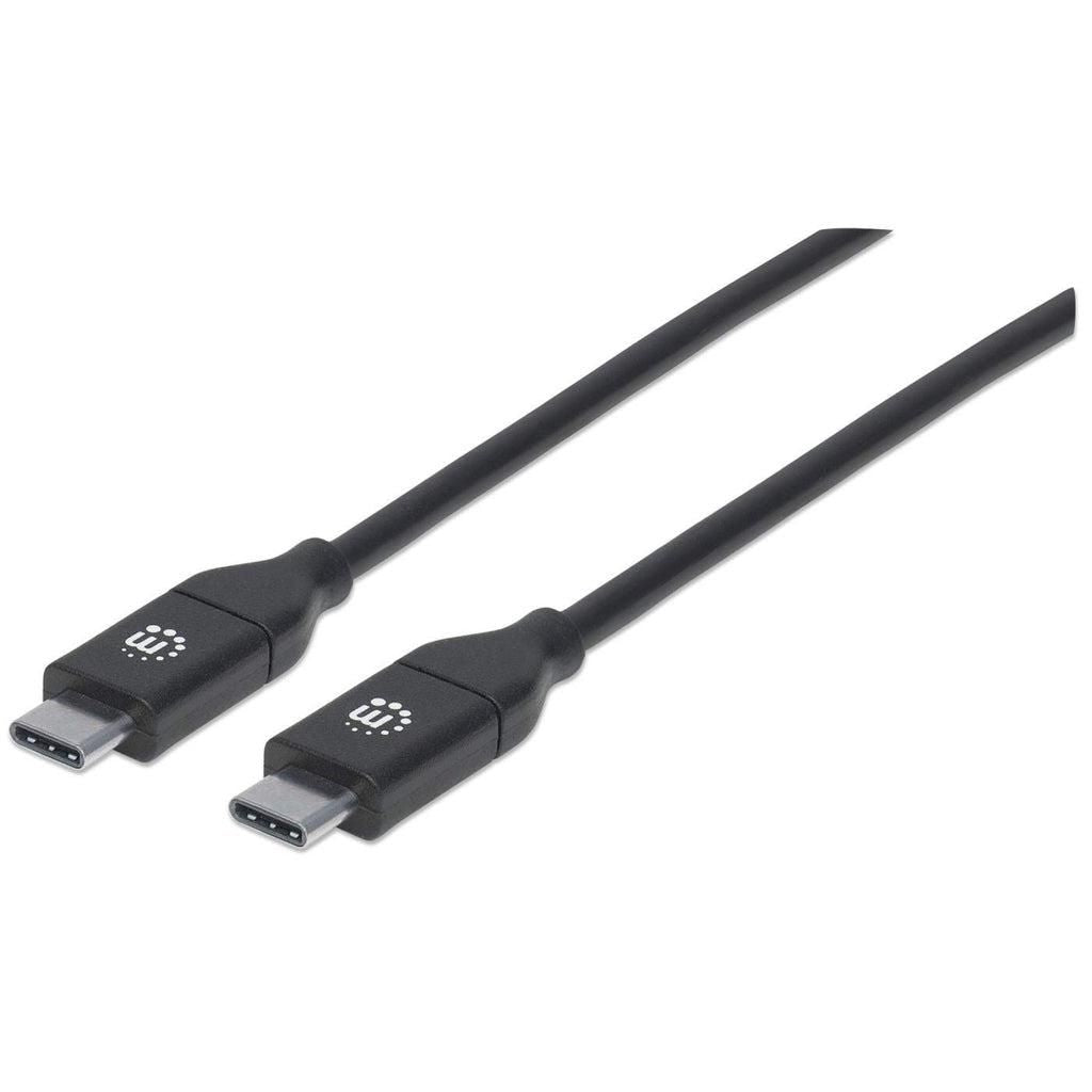 Manhattan Usb-C To Usb-C Cable, 2M, Male To Male, 480 Mbps (Usb 2.0), 5A (Super Fast Charging), Equivalent To Usb2C5C2M, Hi-Speed Usb, Black,