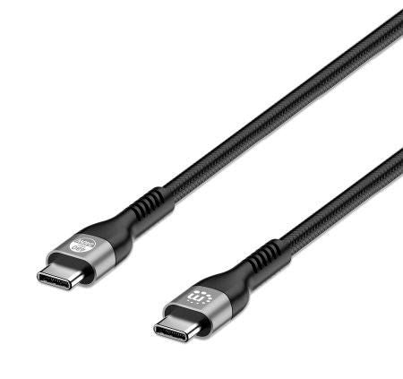 Manhattan Usb-C To Usb-C Cable (240W), 2M, Male To Male, Black, 480 Mbps (Usb 2.0), Extended Power Range (Epr) Charging Up To 240W (Note Additional