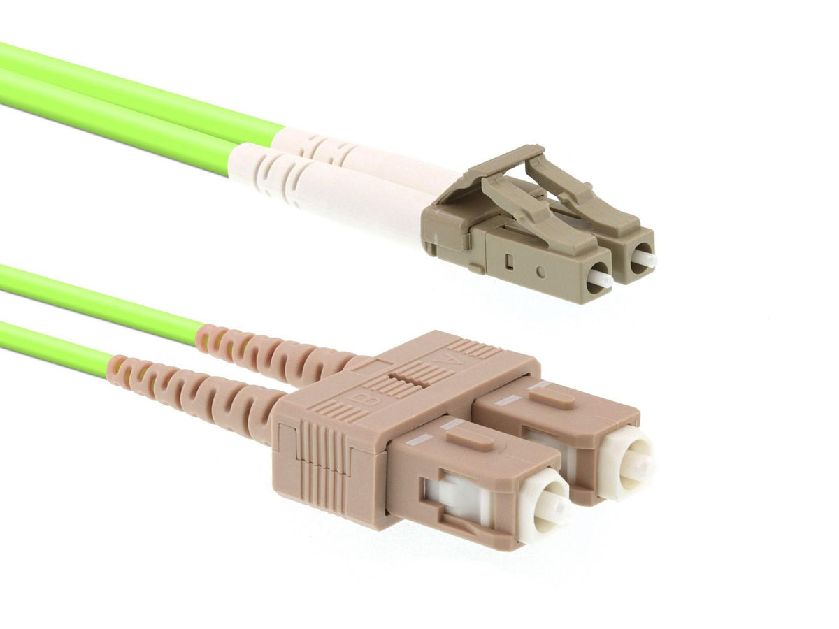 Mercodan Fiber patch cable LC-SC OM5 2.0m, 50/125, multimode, Duplex, Green, 2.0mm, LSZH Halogen-free