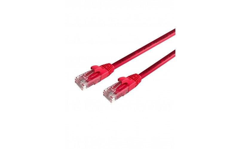 Mercodan UltraFlex Patch cable KAT6 UTP, 20m, Red, LSZH Halogen-free, AWG26, copper, FLUKE tested