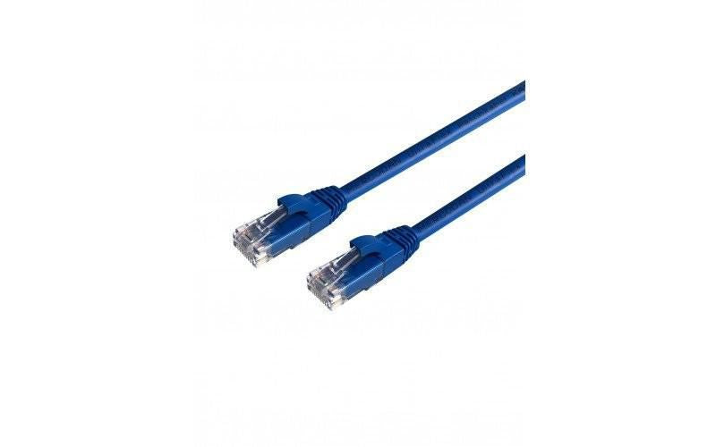 Mercodan UltraFlex Patch cable CAT6 UTP, 10m, Blue, LSZH Halogen-free, AWG26, copper, FLUKE tested