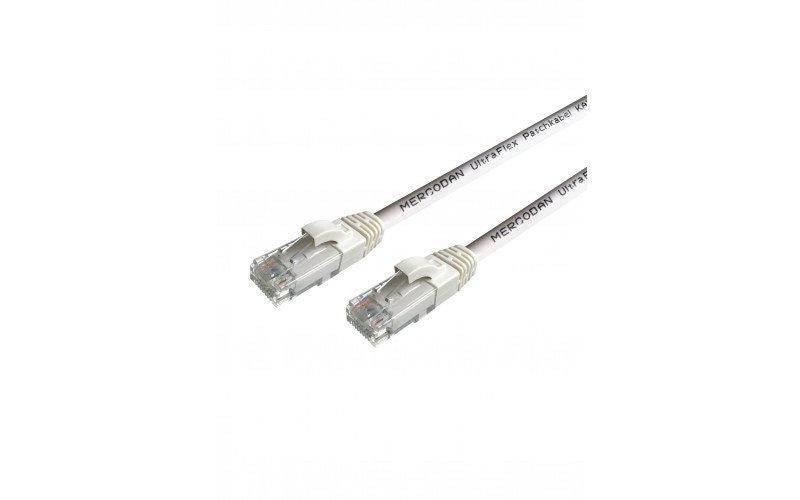 Mercodan UltraFlex Patch cable CAT6 UTP, 1.0m, White, LSZH Halogen-free, AWG26, copper, FLUKE tested