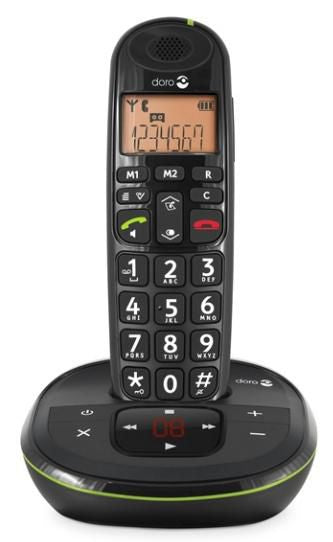 Doro PhoneEasy 105wr PhoneEasy 105wr, DECT telephone, Speakerphone, 20 entries, Caller ID, Black