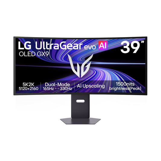 LG UltraGear 39GX950B evo GX9 39" OLED 5K2K 165Hz USB-C Height-Adjustable Curved Gaming Monitor