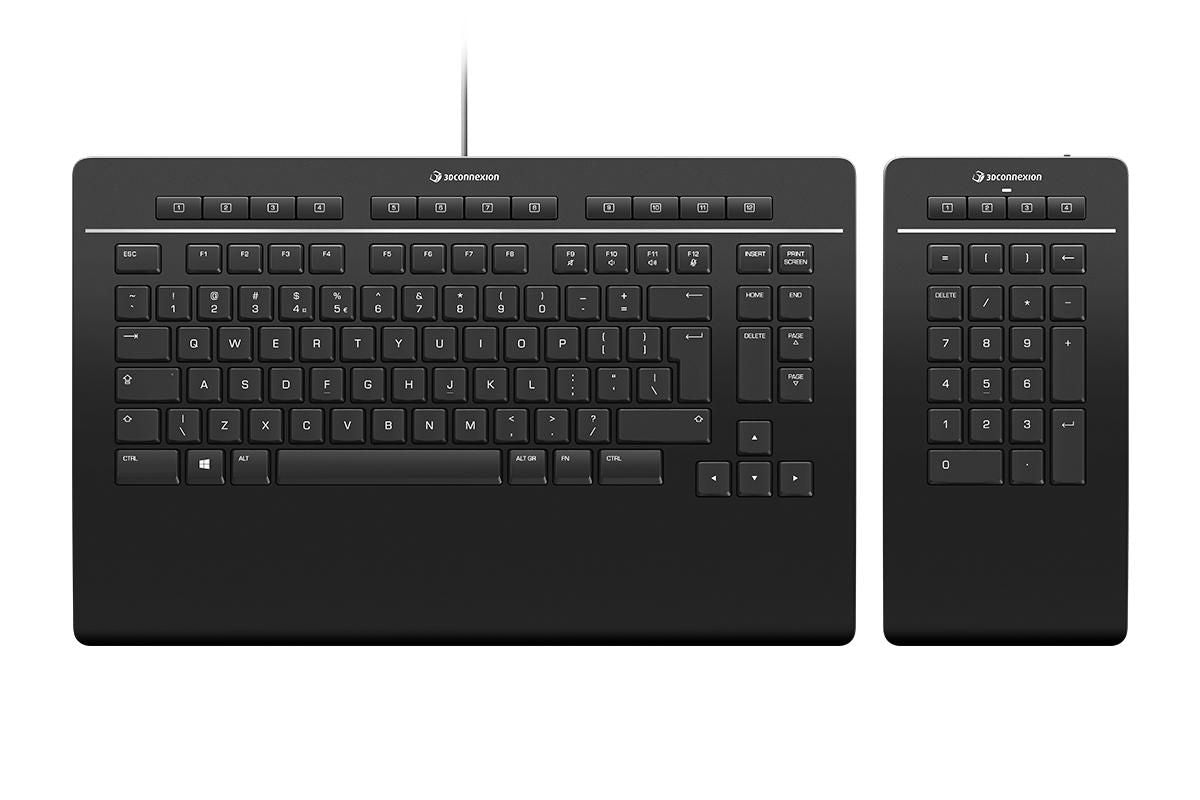 3Dconnexion Pro With Numpad Keyboard Office Usb + Rf Wireless + Bluetooth Qwerty Us International Black
