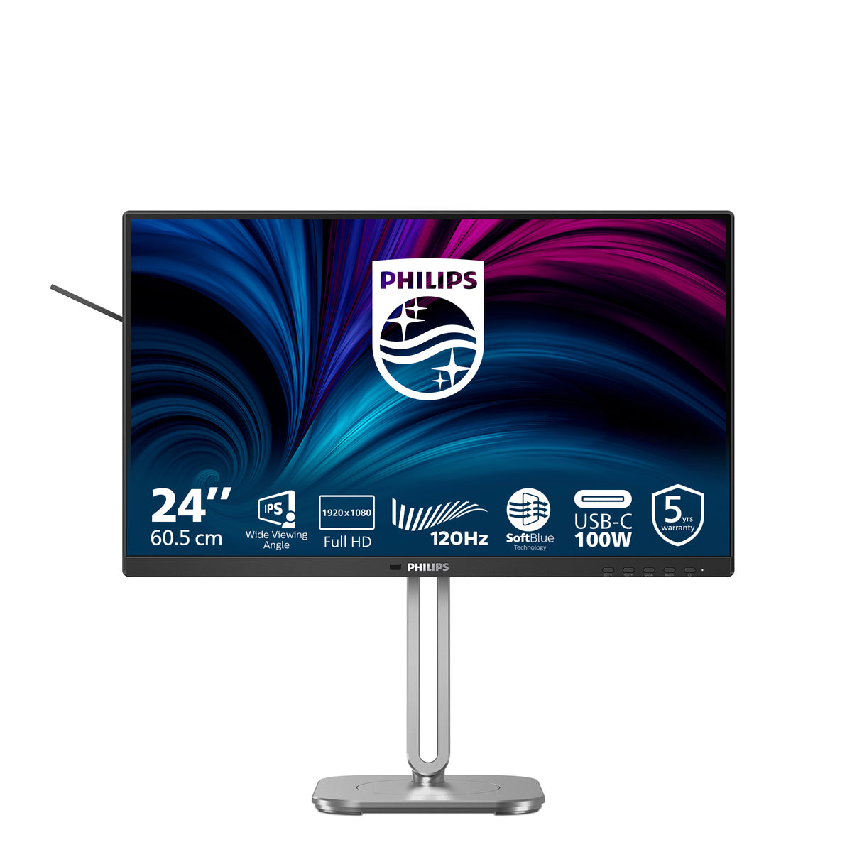 Philips 4000 series 24B2U4301/00 computer monitor 60.5 cm (23.8") 1920 x 1080 pixels Full HD LCD Grey