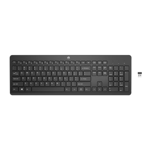 HP 230 BLK WL KBD keyboard Universal RF Wireless Black
