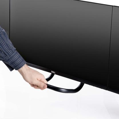 StarTech.com Desk Mount Triple Monitor Arm with Crossbar For Up To Three 27in Screens, VESA 75x75/100x100, Tool-Less Arm Adjustments, C-Clamp/Grommet, Spring-Assisted Arm