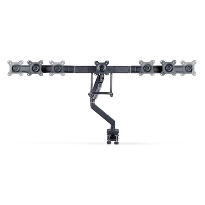 StarTech.com Desk Mount Triple Monitor Arm with Crossbar For Up To Three 27in Screens, VESA 75x75/100x100, Tool-Less Arm Adjustments, C-Clamp/Grommet, Spring-Assisted Arm