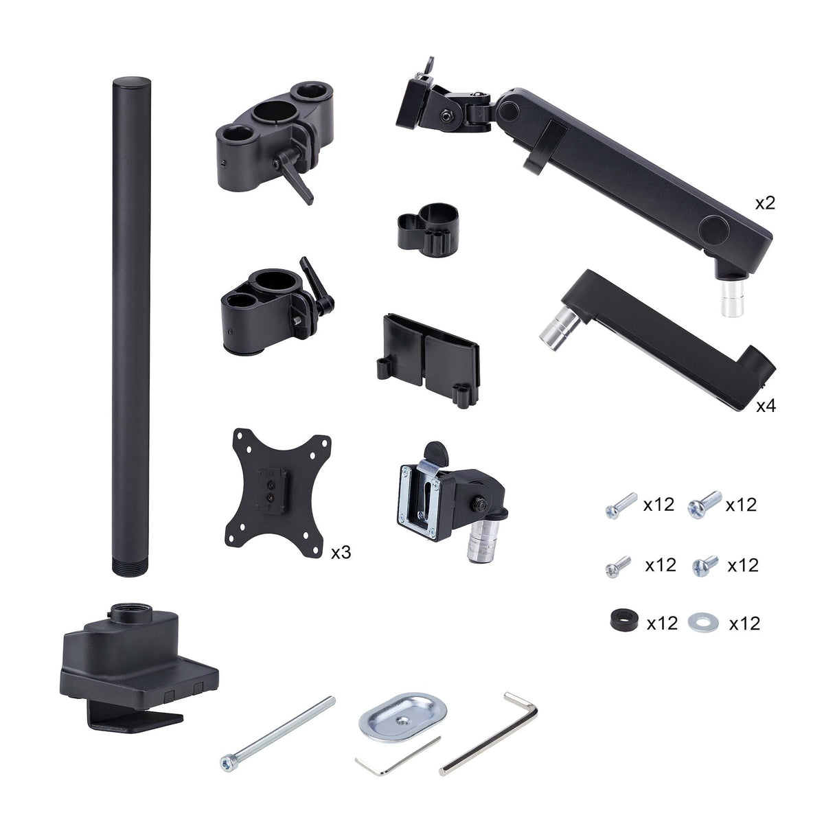 StarTech.com Desk Mount Triple Monitor Arm For Up To Three 27in Screens, VESA 75x75/100x100, Tool-Less Arm Adjustments, C-Clamp/Grommet Mount, Mechanical Spring Arm