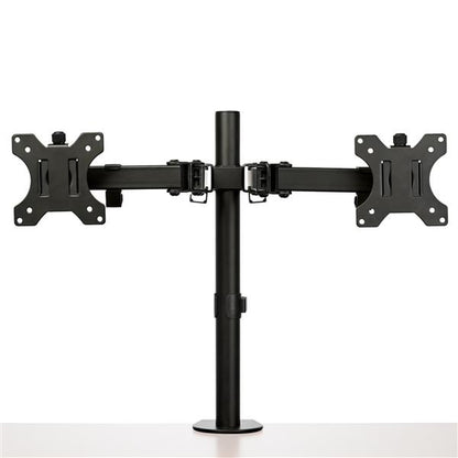 StarTech.com Desk Mount Dual Monitor Arm - Desk Clamp / Grommet VESA Monitor Mount for up to 32" (17.6lb/8kg) Displays - Ergonomic Articulating Monitor Arm - Height Adjustable/Tilt/Swivel/Rotating
