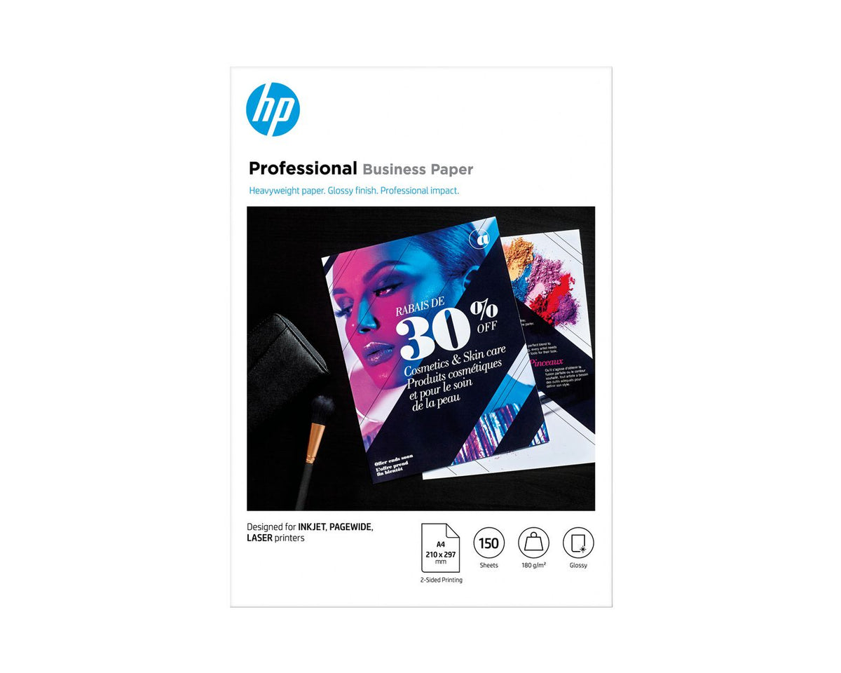 HP Prof Biz Gls 180G A4 150Sh Fsc Paper Inkjet, PageWide and Laser Professional Business Paper - A4, glossy, 180gsm, Universal, A4