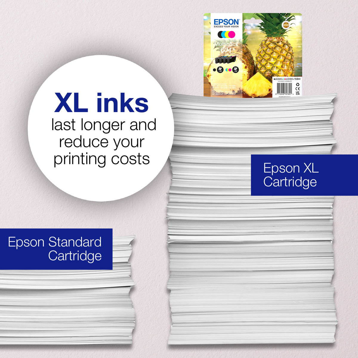 Epson C13T10H94010/604XL/604 Ink cartridge multi pack 1xBk HC + 1x C,M,Y 500pg + 3x130pg Pack=4 for Epson XP-2200