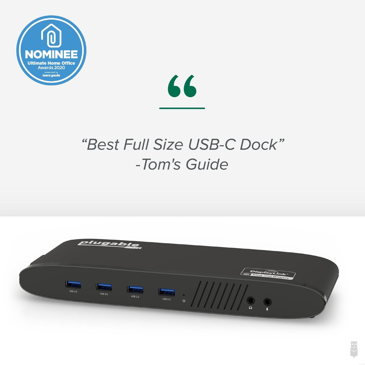 Plugable Technologies Universal Laptop Docking Station, 4K Dual Monitor, DisplayPort or HDMI, Windows Mac or ChromeOS Laptops, USB-C or USB 3.0, Adds 2 Displays, Ethernet, Audio, 6 USB Ports