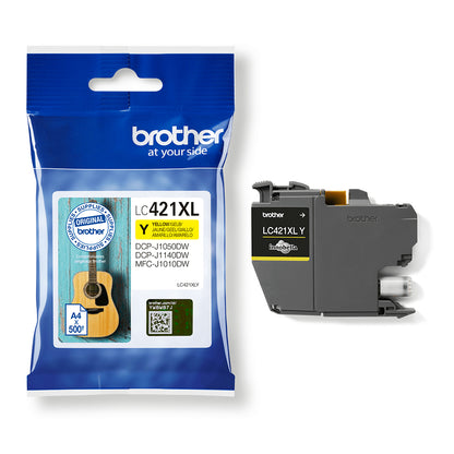Brother LC-421XLY Ink cartridge yellow, 500 pages ISO/IEC 24711 for Brother DCP-J 1050