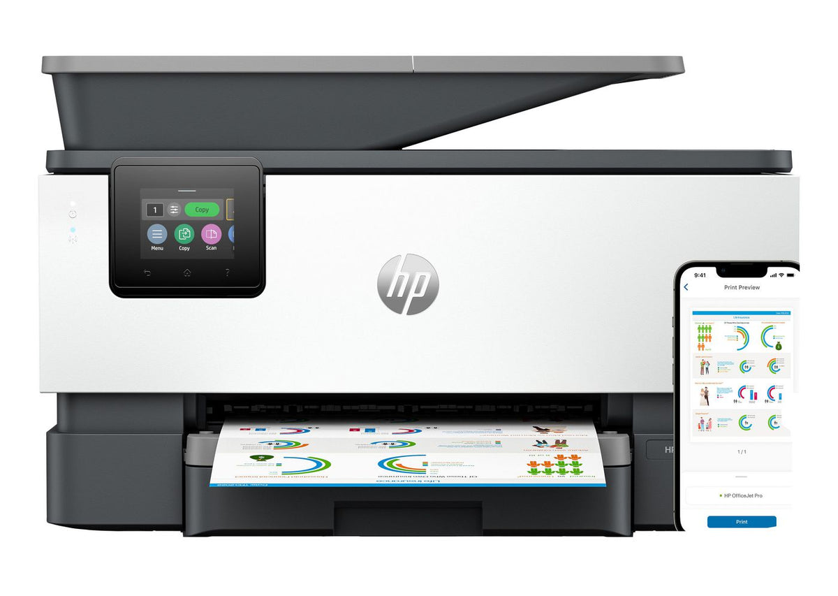 HP Officejet Pro Hp 9122E All-In-One Printer, Color, Printer For Small Medium Business, Print, Copy, Scan, Fax, Hp+ Hp Instant Ink