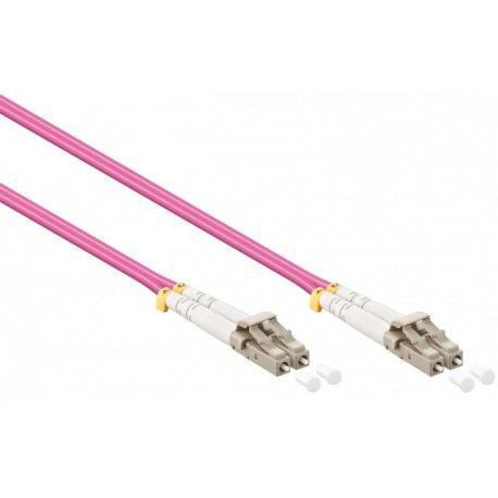 Mercodan Fiber patch cable LC-LC OM4 2.0m, 50/125, multimode, Duplex, Violet, 2mm, LSZH Halogen-free