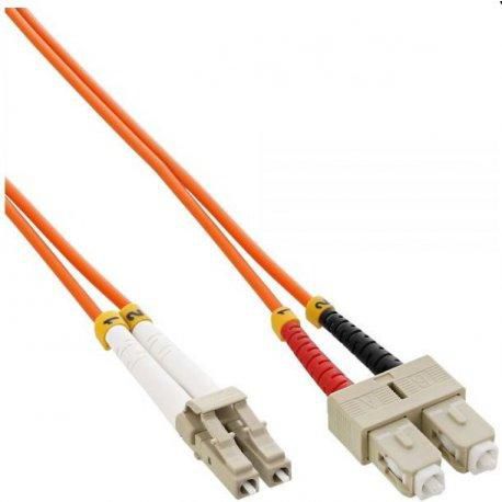 Mercodan Fiber patch cable LC-SC OM2 5.0m, 50/125, multimode, Duplex, Orange, 2mm, LSZH Halogen-free