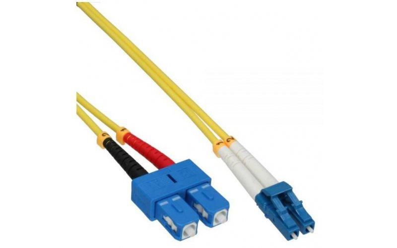 Mercodan Fiber patch cable LC-SC OS2 3.0m, 9/125, Singlemode, Duplex, Yellow, 2mm, LSZH Halogen-free, G657A1