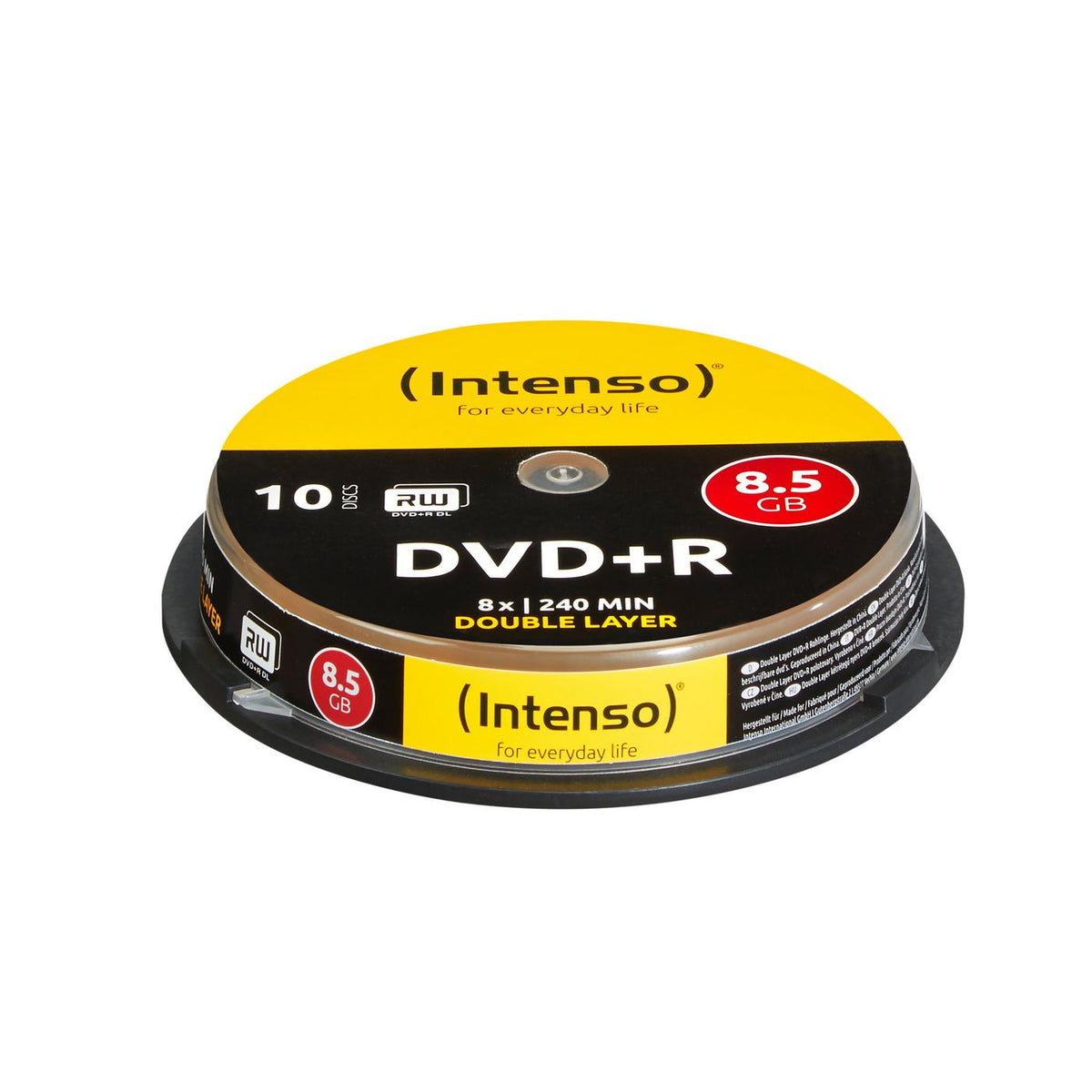 Intenso DVD+R 8.5GB, DL, 8x (10) DVD+R 8.5GB, DL, 8x, 8.5 GB, DVD+R, 120 mm, 10 pc(s), 240 min, cakebox