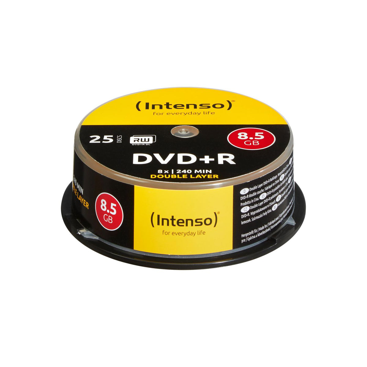Intenso DVD+R Intenso 8,5GB 25pcs Cake DVD+R 8.5GB 8x Double Layer 25er Cakebox, 8.5 GB, DVD+R, 120 mm, 25 pc(s), 240 min, cakebox