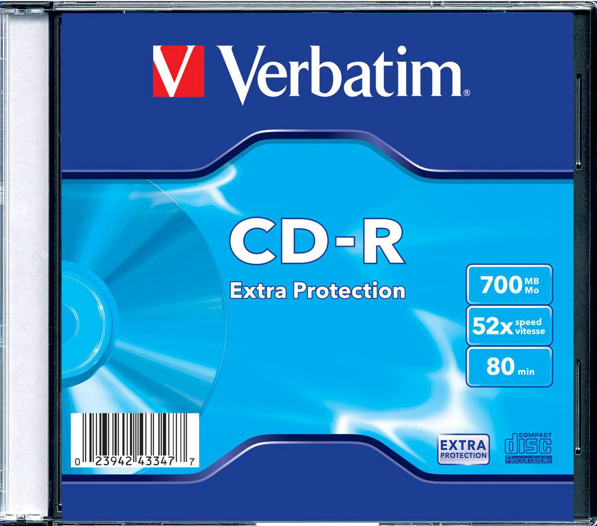 Verbatim CD-R 700MB 52X SINGLE SC EXTRA PROTECTION SURFACE CD-R Extra Protection, 48x, 700 MB