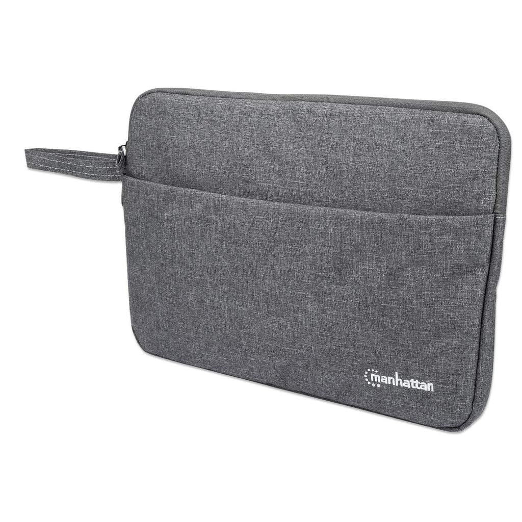 Manhattan Seattle Laptop Sleeve 14.5", Grey, Padded, Extra Soft Internal Cushioning, Main Compartment With Double Zips, Zippered Front Pocket,