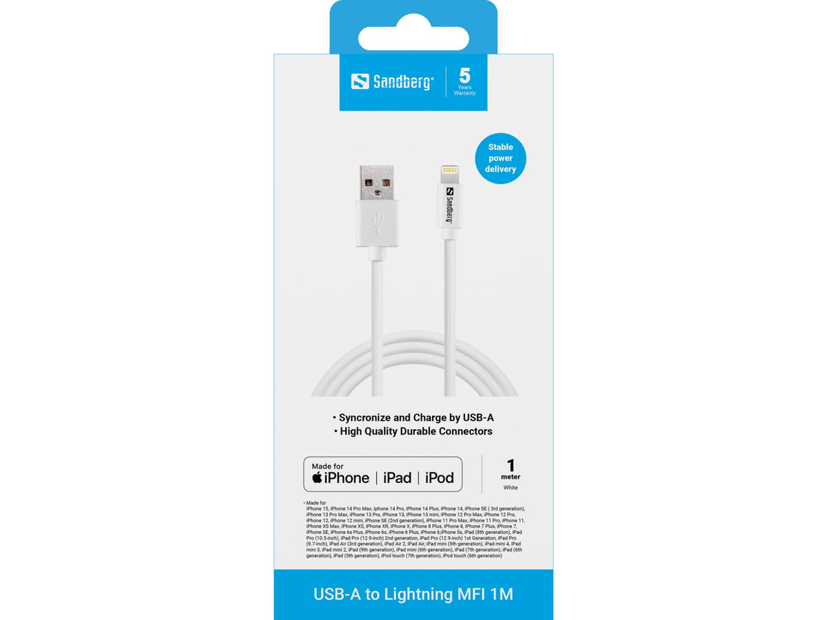 Sandberg USB-A to Lightning MFI 1M
