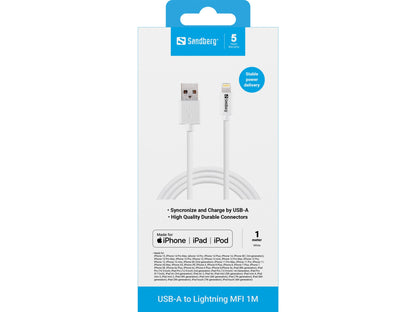 Sandberg USB-A to Lightning MFI 1M