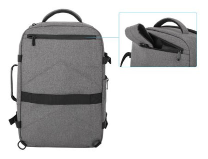 Manhattan Rome Notebook Travel Backpack 17.3", Two Sleeves for Most Laptops Up To 17.3" and Tablets Up To 11", Aircraft-friendly Carry-on, 40L Capacity, Multiple Accessory Pockets, Three Soft Clamshell Cases, Two Handles, Stowable Shoulder Straps, Light G