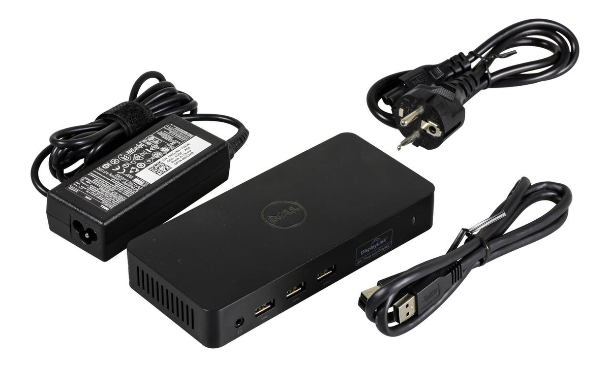 Dell Docking Station USB 3.0 (D3100 D3100, Docking, 10,100,1000 Mbit/s, Black, Dell, AC, USB